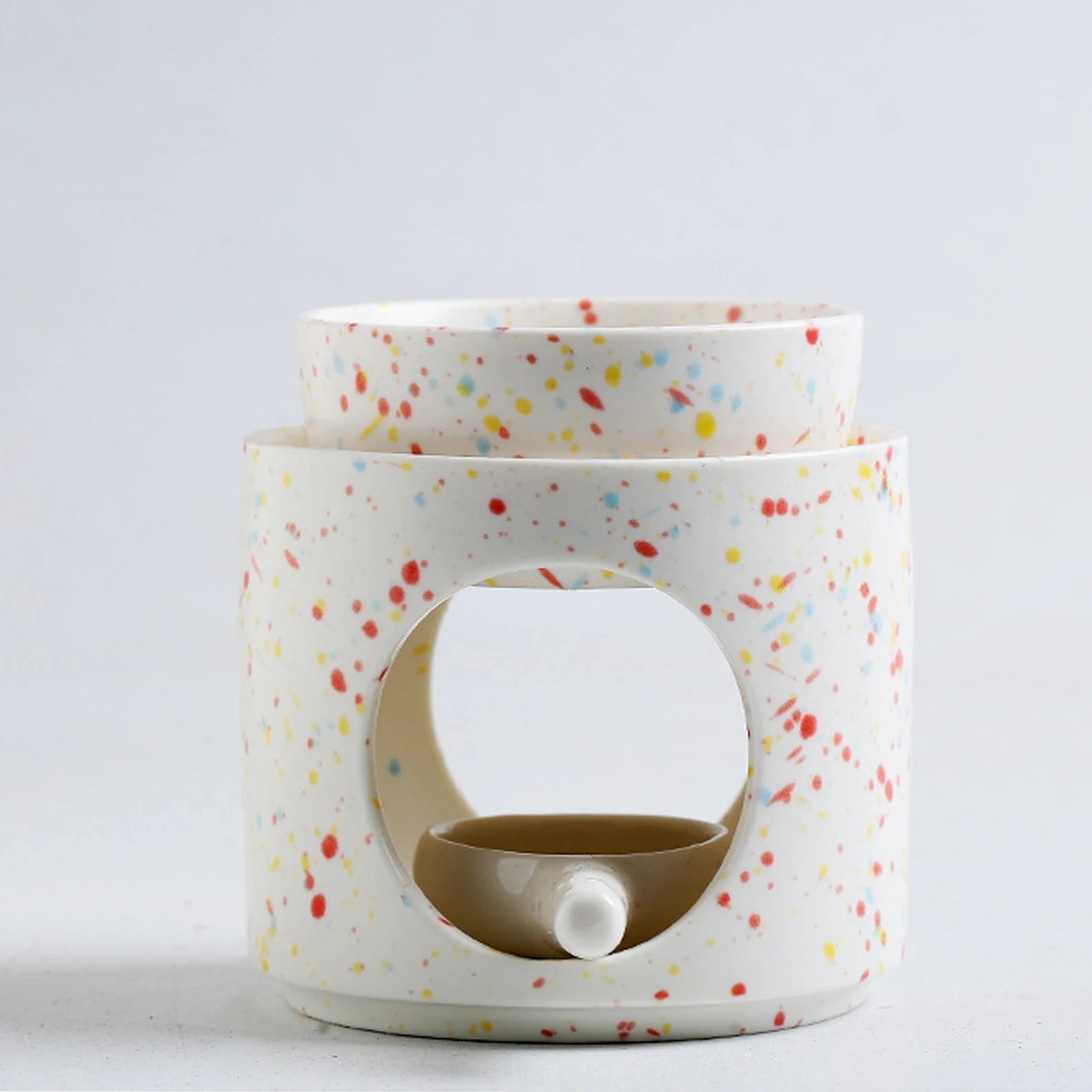 Ceramic Essential Oil Burner Incense Burner Holder Multifunctional Candlestick Tealight Candle Holder Home Office Bedroom Decor
