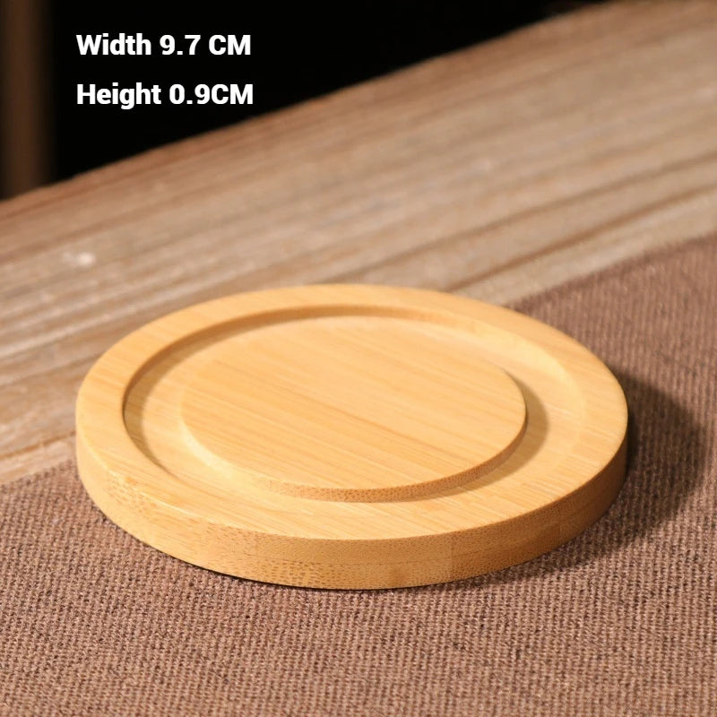 30 Style Round Square Flower Pots Planter Bamboo Tray Wood Holder Home Decor Gardening Supply Anti-Fade Simple Elegant Design