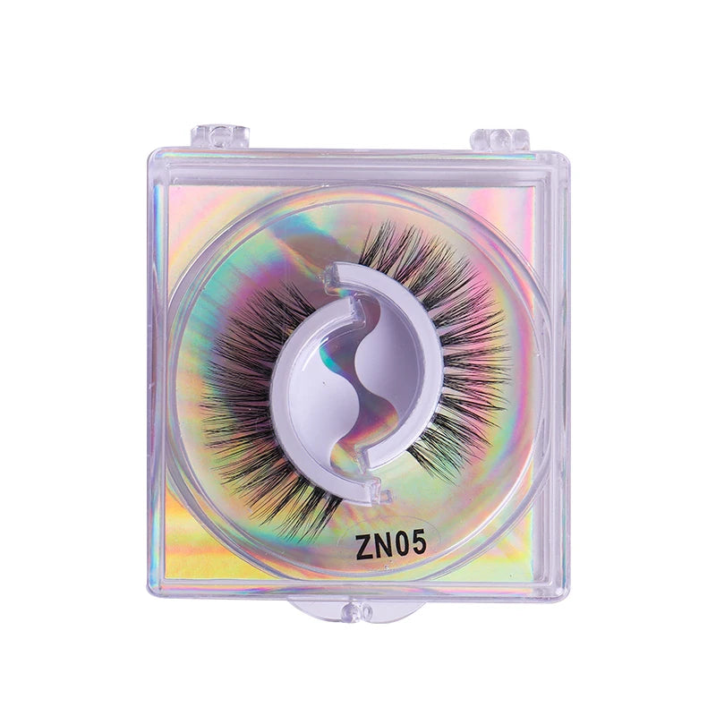 1Pair Reusable Self-Adhesive False Eyelashes Natural Multiple reversible glue-free self-adhesive pairs of false eyelashes Hot