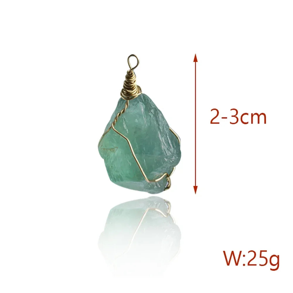 1Pc Irregular Rainbow Stone Natural Crystal Chakra Rock Necklace Golden Plated Quartz Pendant Nice Gift For Lover Friends