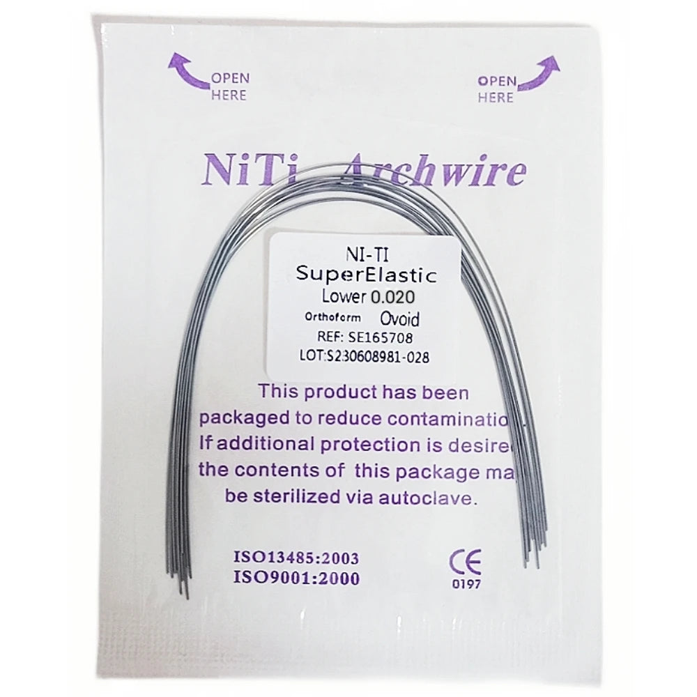 10pcs Dental Orthodontic Arch Wires Niti Archwires Natural/Ovoid Form Round/Rectangular Shape Upper Lower for Braces