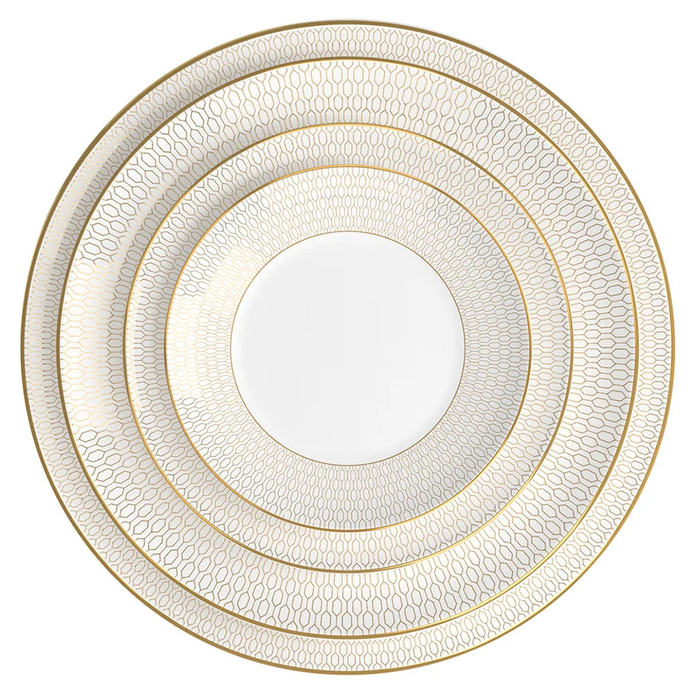 New Bone China Dinner Plates Luxury Gilded Lace Ceramic Tableware Set Feast Porcelain Western Plate Cake Dish Home Decor