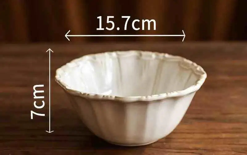 Vintage Ceramic Tableware Set Household Relief Pattern Breakfast Soup Bowl Restaurant High Quality Western Dessert Plates