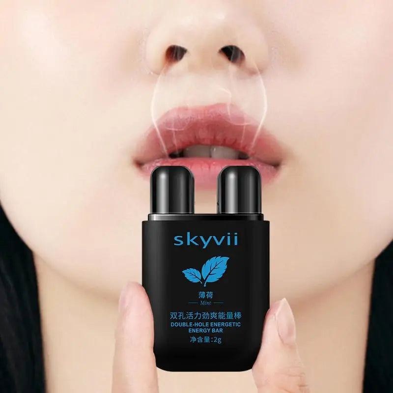 Nasal Inhaler Stick Double-Hole Tube For Energetic Inhaling Nasal Inhaler With Refreshing Sensation For Studying & Overtime Work
