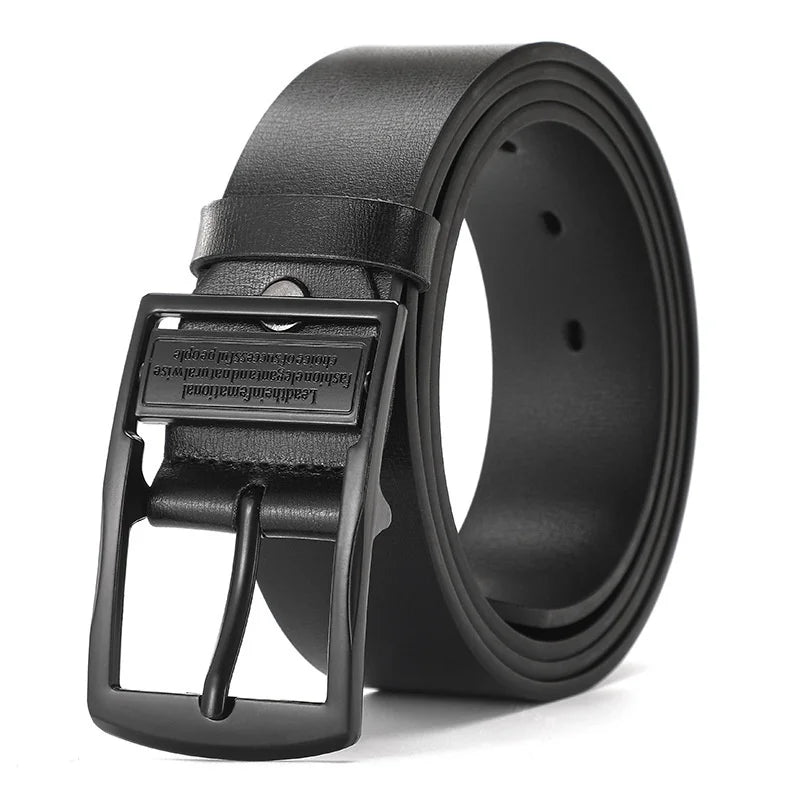 Business light luxury belt classic men's atmospheric belt antique alloy buckle texture leather belt young people fashion belt