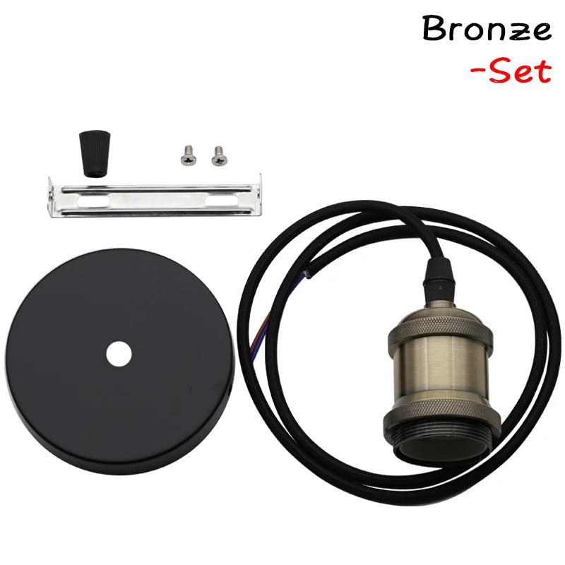 Vintage Retro Edison Lamp Pendant light E27 Socket Pendant lights Screw Bulb base Aluminum Light Industrial Retro Lamp Holder