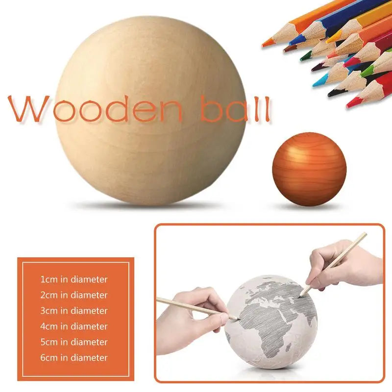3/5/6/7/7.5cm Diameter Natural Color Solid Without Holes Wooden Beads Round Balls Loose Beads Manual DIY Accessories