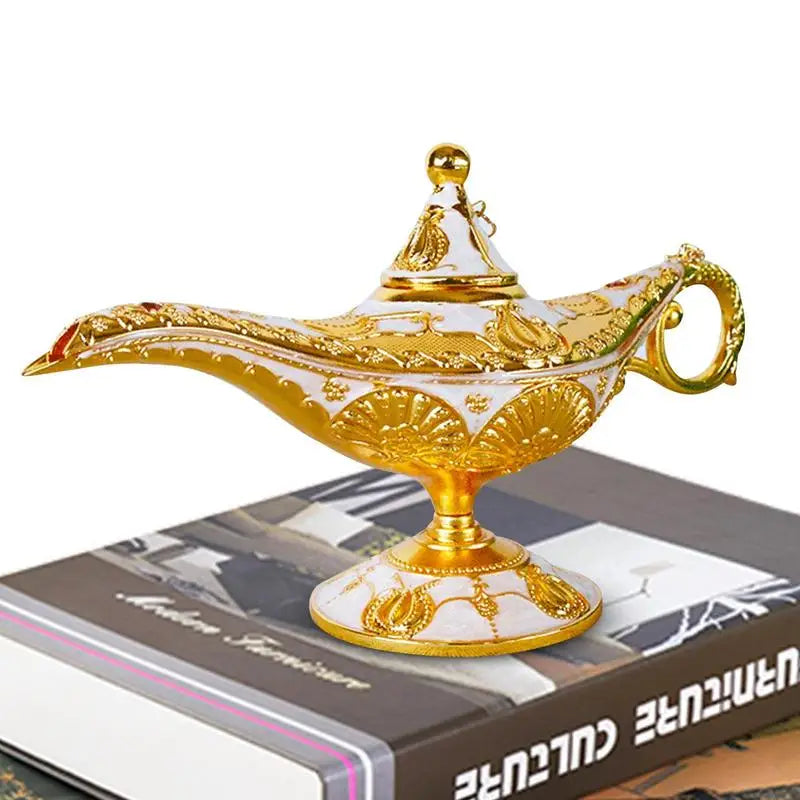 Legendary Aladdin Lamp Vintage Aladdin Lamp  Metal Crafts Classic Arabian Costume Props Tabletop Decor for Wedding Party