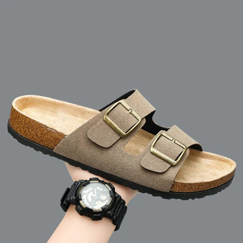 Man's Leather Sandal for Men Beach Sandals Men 2025 Designer Men's Shoes Men's Comfortable Slipper Original Brands Shoes Summer