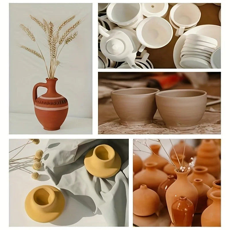 5pcs Wooden Pottery Mold Set - Versatile Sizes for Ceramic & Clay Crafting, Round Slump Molds for Handbuilding Dishes & Plates