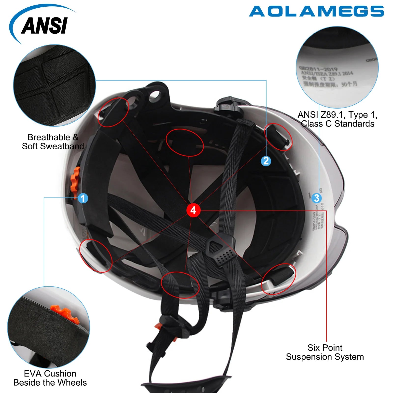 CE Safety Hard Hat with Visor Adjustable Vents Work Cap Head Protective Safety Helmet with Goggles Outdoor Riding Climing Rescue