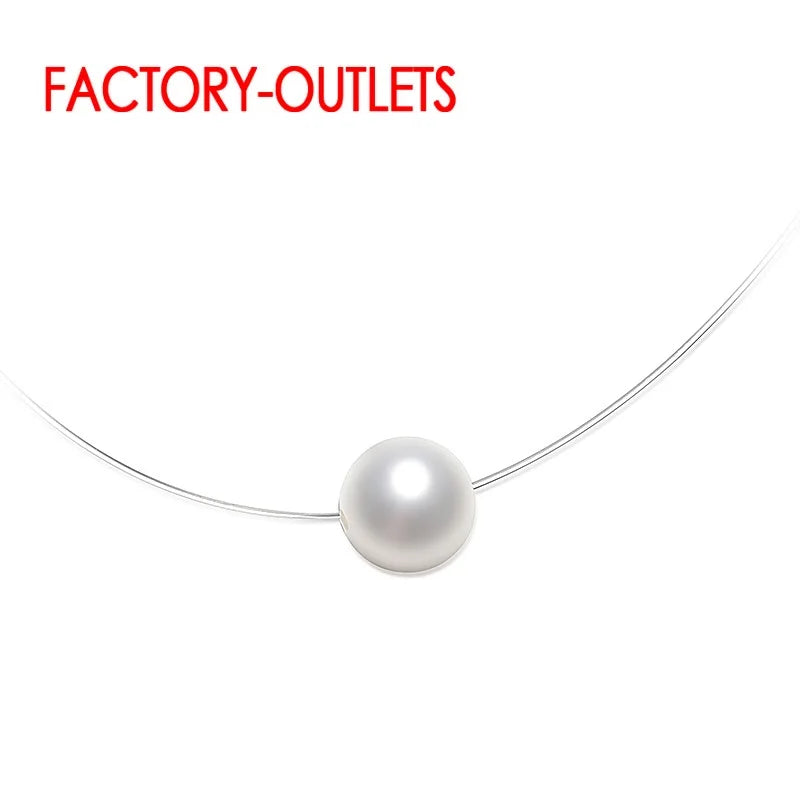 Big Sale 925 Sterling Silver Chokers Necklace Cubic Zircon Pearl CZ Round Heart Cross Moon Square Transparent Fish Line Jewelry