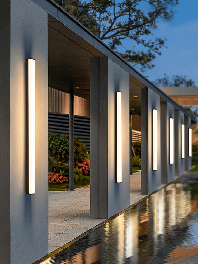 Outdoor waterproof wall lamp long strip modern simple LED courtyard garden wall lamp balcony lamp minimalist exterior wall lamp