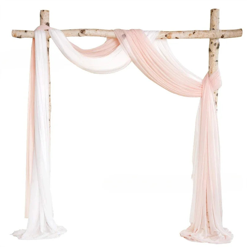 600CM Pearl Chiffon Veil Wedding Decoration Cloth Curtain European Wrinkle Free Cloth Curtain Holiday Party Decoration