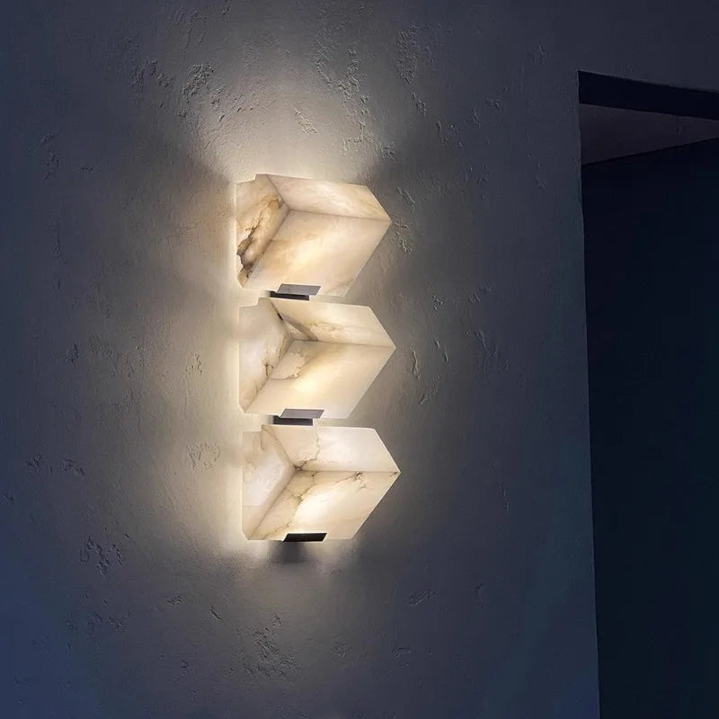 New Nordic Natural Marble Wall Lamp Hotel Corridor Corridor Lamps Living Room Bedroom Background Wall Bedside Copper Wall Lamp