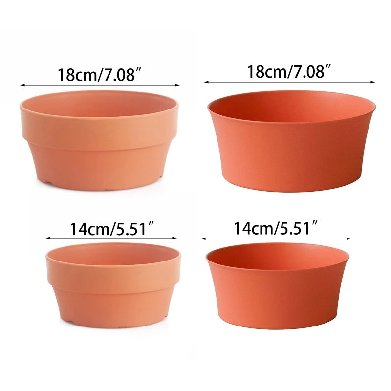 Gardening Supplies Imitation Terracotta Pot/Tray for Plants Flower Bonsai Cactus Round Plant Pot/Tray with Drainage Hole B03E