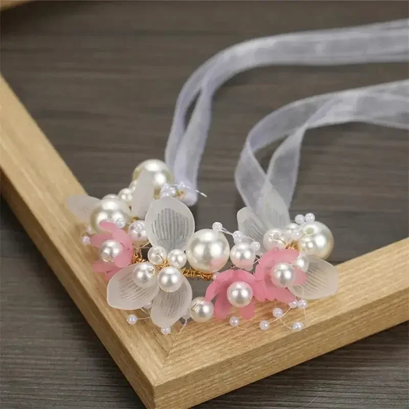 Children's Headwear Elegant Flower Wreath Fairy Crown Headband Princess Children's Hair Birthday Performance Runway Accessories
