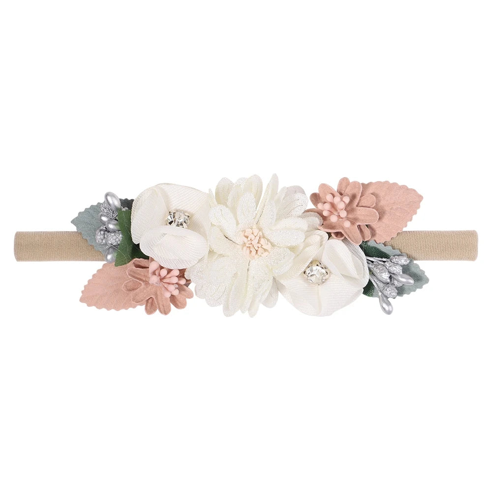 Baby Girl Headband Cute Flower Elastic Hair Band Newborn Head Toddler Headband Headwear Baby Hair Accessories Christmas Gifts