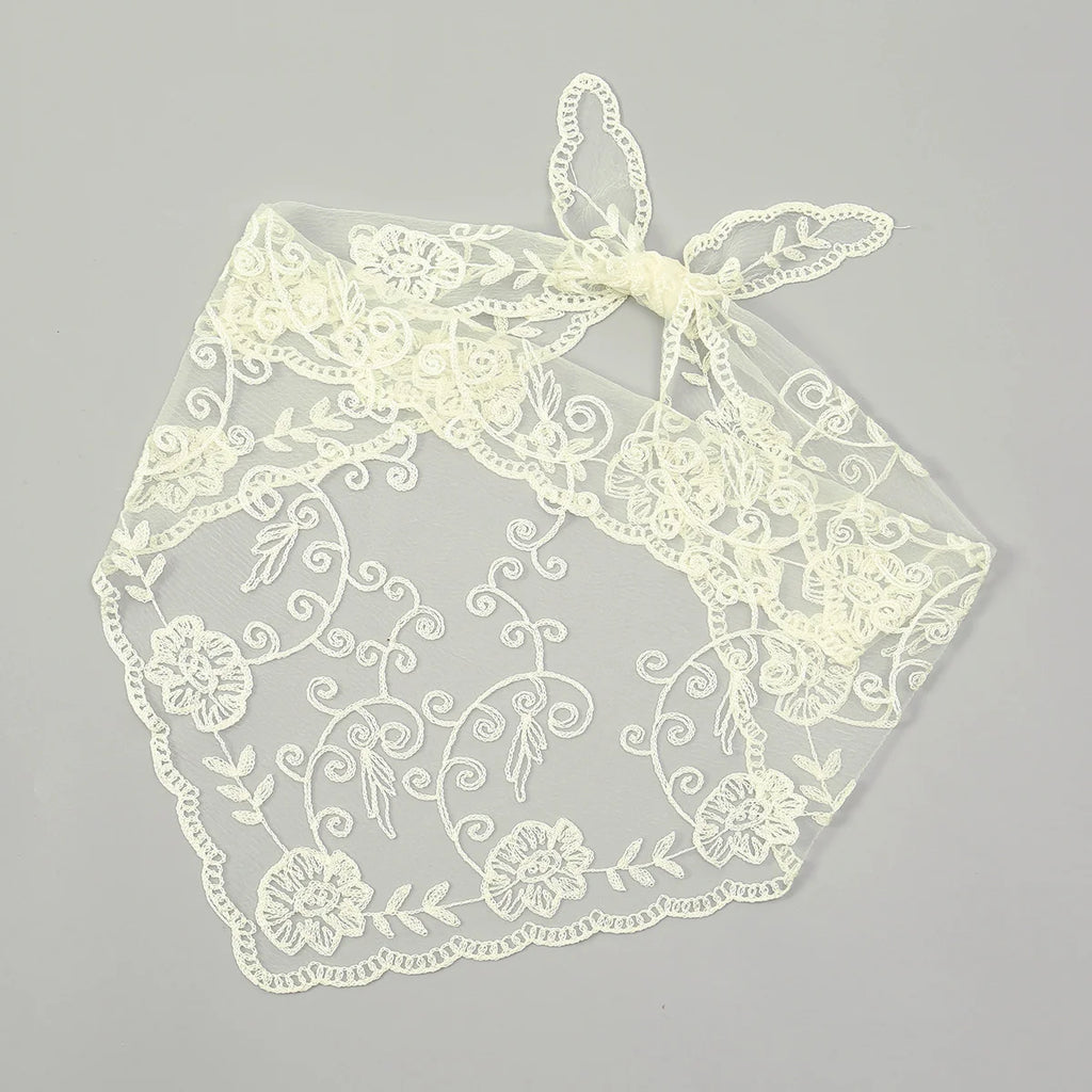 Fashion Ins Lace Hair Scarf Women Retro Triangle Hair Bands Vintage Triangular Headscarf Girls Elegant Headwear Hair Accessories
