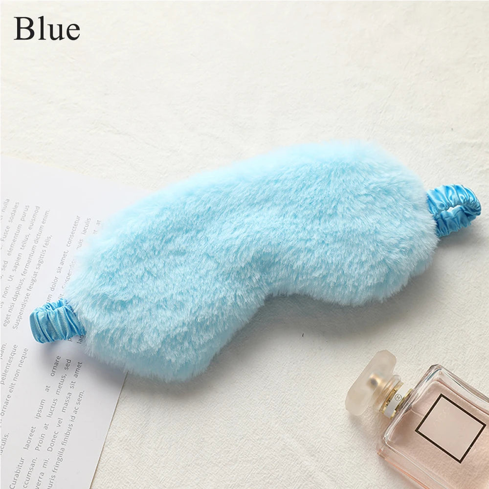 Tcare Lightweight Comfortable Sleep Mask Super Soft Adjustable Rabbit Plush Eye Masks for Sleeping Shift Work Naps for Men Women