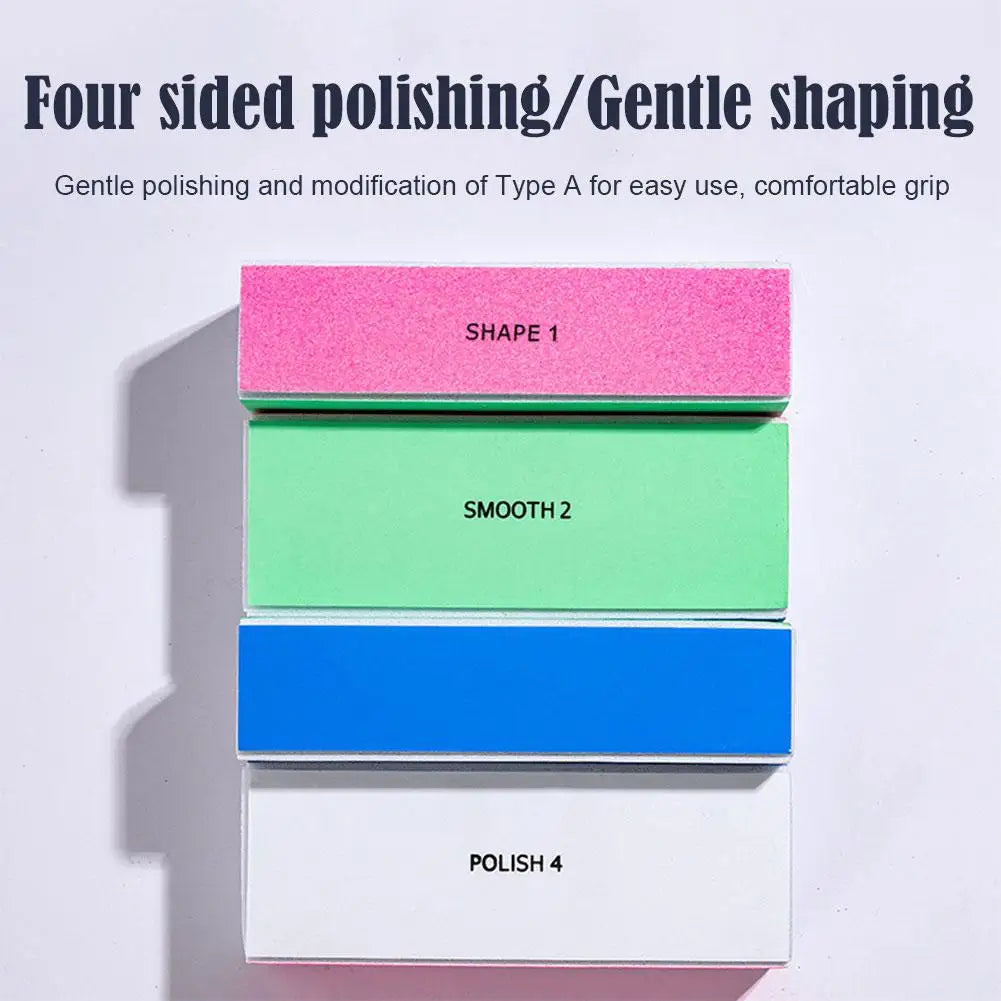 4 Way Nail Buffer Block, Four Sides Nail Shine Buffers Blocks Files For Natural And Acrylic Nails Smoother Buffing Block Polish