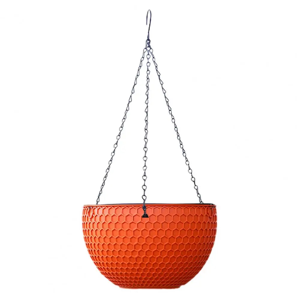Beautiful Hanging Flower Pot 3 Sizes Waterproof Outdoor Resin Plant Hanger Hanging Flower Basket Self Water Absorption