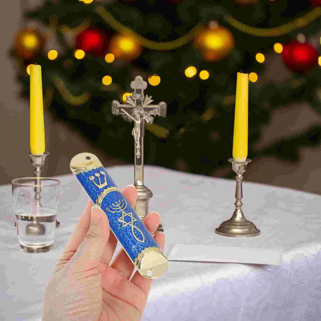 Mezuzah Scroll Jewish Door Practical Mezuza Metal Mezuza Plaque Judaica Gift with Scroll