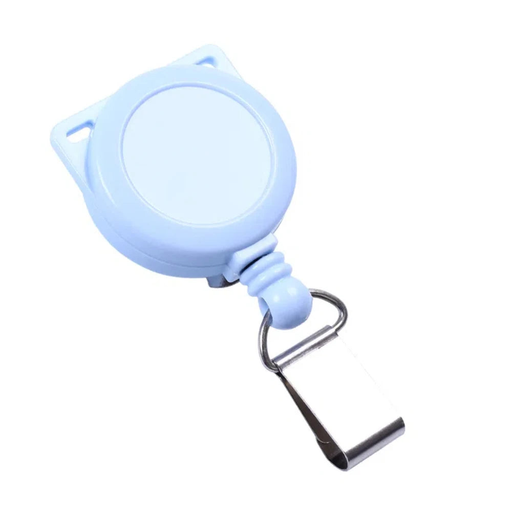 Colorful Retractable Badge Holder Clip Anti-lost ID Staff Employee's Work Card Badge Reel Lanyards Keychain Card Hasp