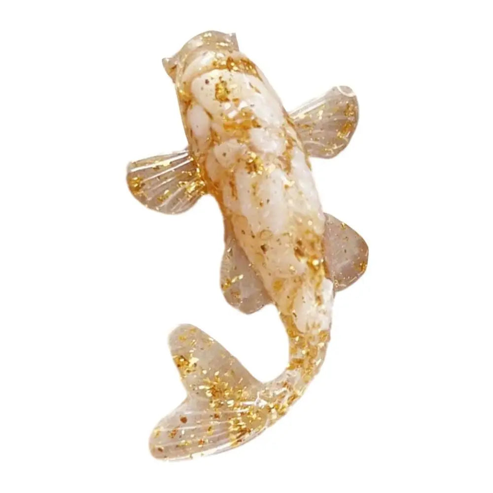 1PC Natural Crystal Crushed Stone Koi Fish Figure Ornament Drip Gel Small Goldfish Gifts Desktop Beautiful Jewelry
