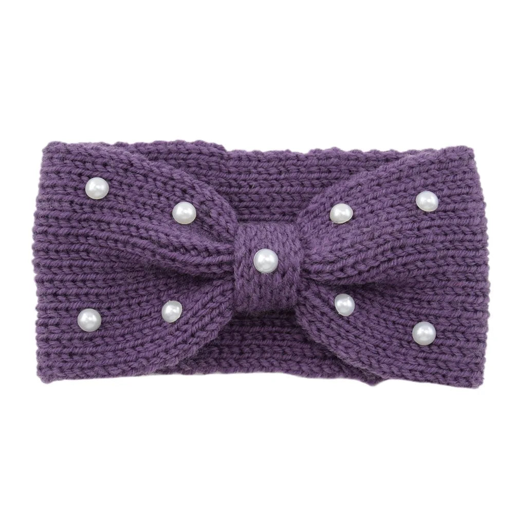 New Bowknot Pearl Headbands for Woman Solid Wash Face Hairband Elastic Sports Yoga Headwear Girls Hair Band Hair Accessories
