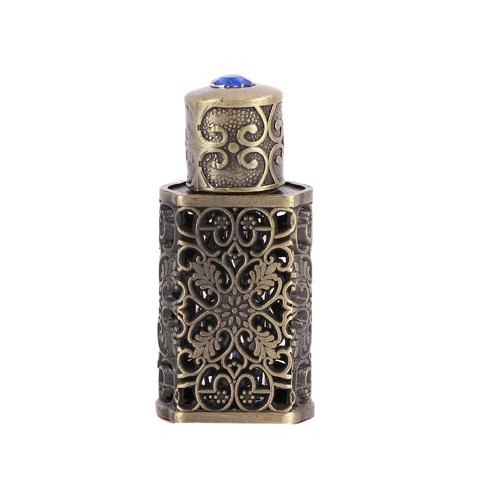 Arab Style Royal Bottle Antiqued Metal Wedding Decoration Gift Cosmetic Container Essential Oils Bottle Perfume Bottle