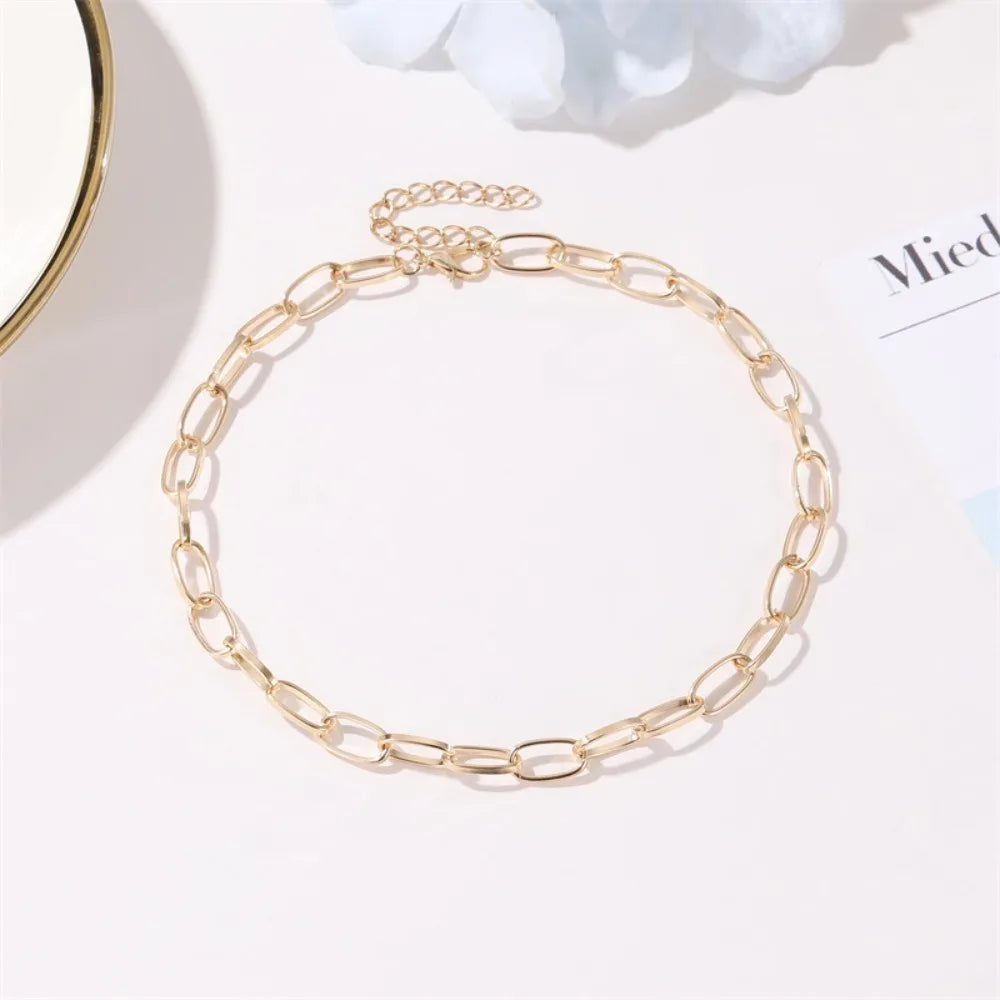 New Arrival Fashion Simple Short Thick Chain Necklace Punk Hip-hop Clavicle Chain for Women Personality Jewelry Accessories Gift
