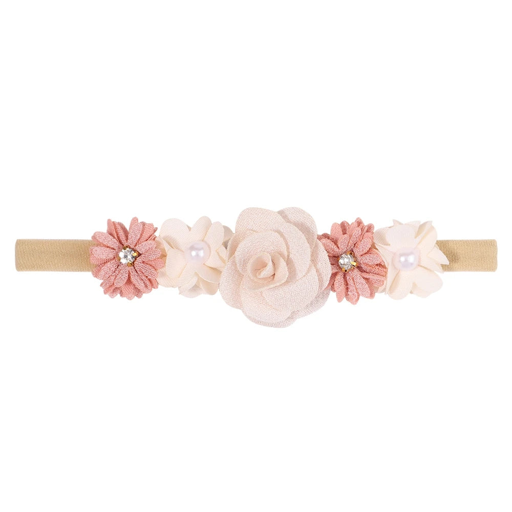 Baby Girl Headband Cute Flower Elastic Hair Band Newborn Head Toddler Headband Headwear Baby Hair Accessories Christmas Gifts