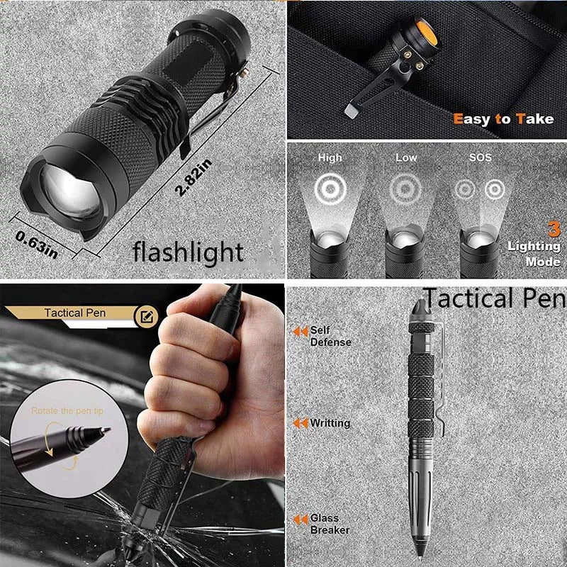 Survival Kit 9 IN 1 Survival Gear Equipment Tool Storage Box Tools Accessories Container for Outdoor Camping Hiking Fishing