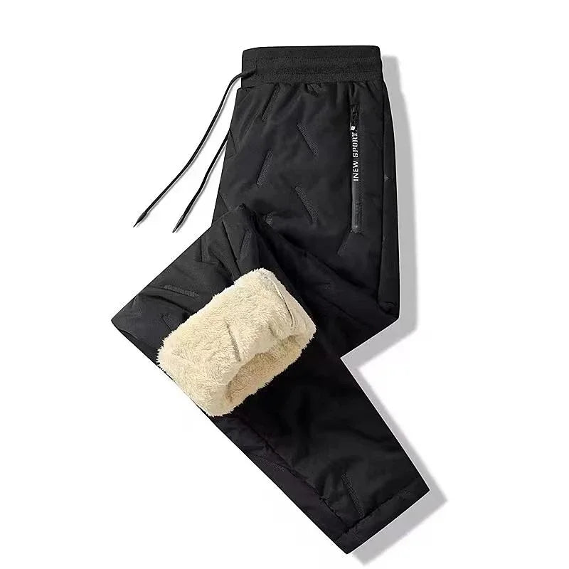 Lamb Feather Pants Men's Lined Fleece Pants Men's Cashmere Sports Pants Men's Autumn Winter Casual Jogging Pants Winter Warm
