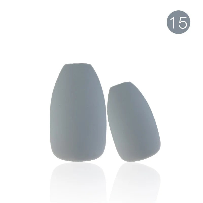 24tips/pc French White Fake Nails Matte /Glossy Detachable Long Square Natural False Press on Nails Manicure Faux Ongles