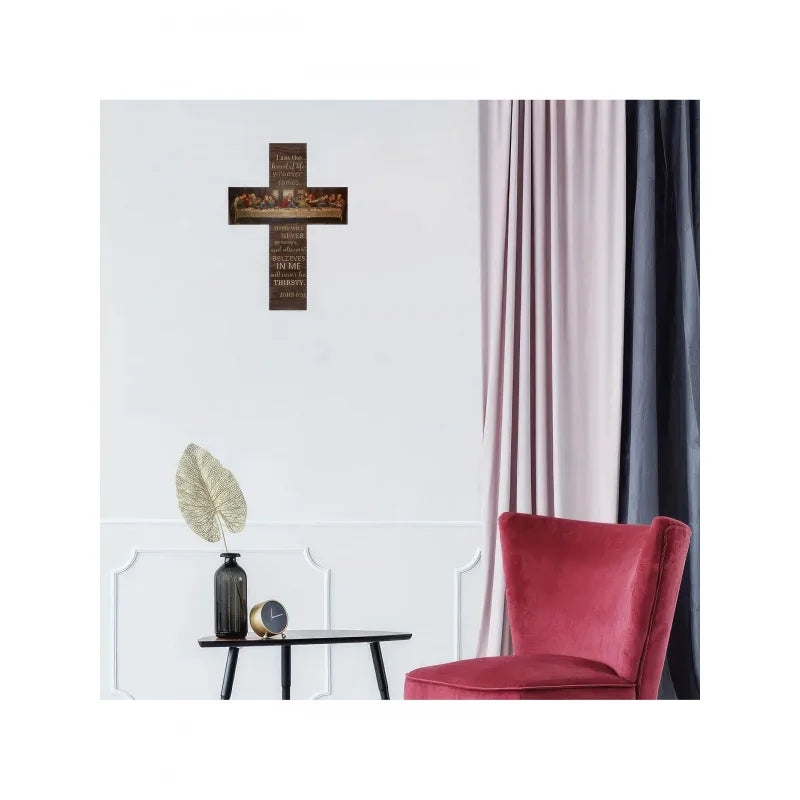 1pc Wooden Wall Decor Cross, Simple Home Decoration For Living Room, Kitchen, Wooden Door, Garden, Suitable For Vintage Festival