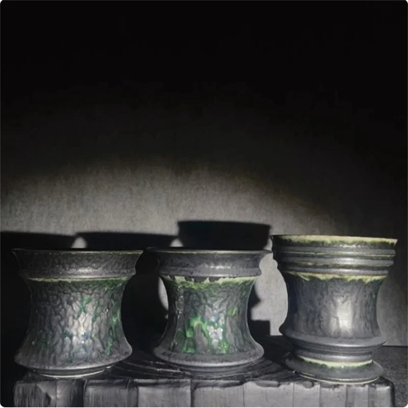 Glazed Green Porcelain Root Crops Pot,Pachypodium Agave Cactuses Plant Pot,Small Flower Vase,Bonsai Plant,Green Blue