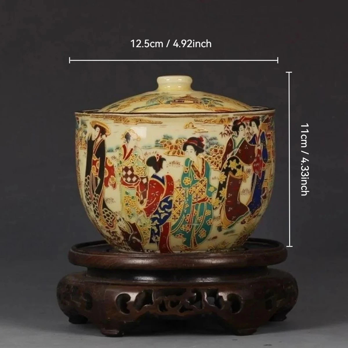 Handmade Porcelain Painted with Japanese Dowager Storage Pot Jingdezhen Home Decoration Exquisite Chinese Old Collectible