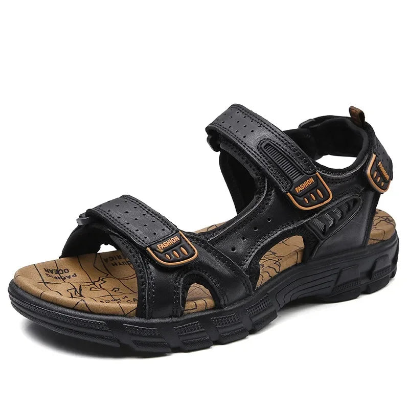 New Mens Sandals Summer Genuine Leather Sandals Men Outdoor Casual Lightweight Sandal Fashion Men Sneakers