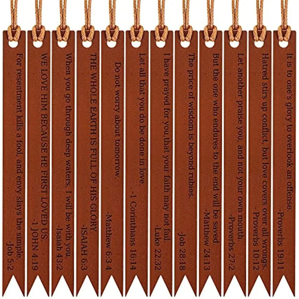 Leather Bible Bookmarks Christian Bookmarks Religious Bookmarks Inspirational Bible Verse Bookmarks for Men Women Church Gifts