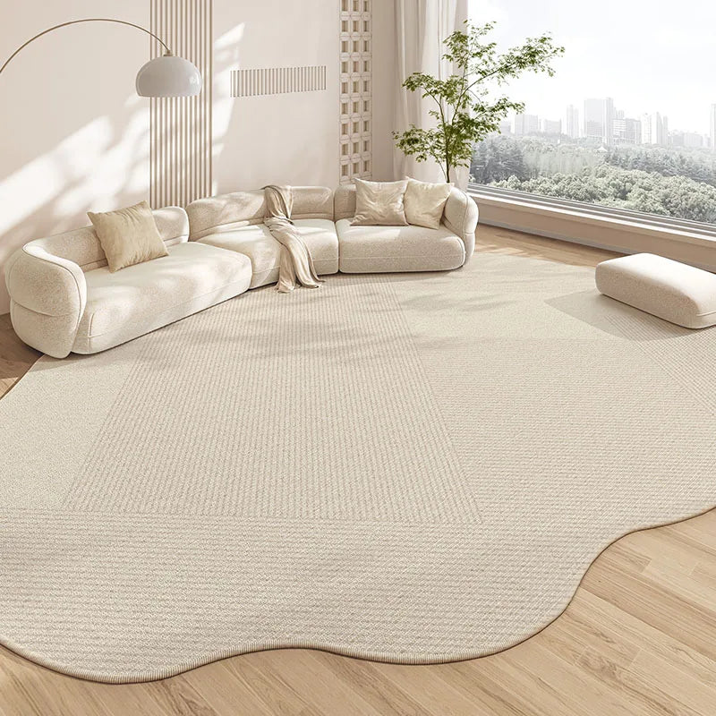 Beige Irregular Carpet Artistic Striped Geometric Rugs Luxury Living Room Decoration Carpets Easy Care Non Slip Bedroom Rug 양탄자