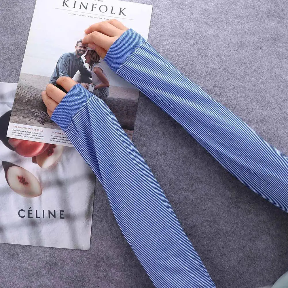 Hiking Work For Women Riding Long Sleeves Driving Running For Men Arm Warmer Cooling Sleeves Striped Arm Sleeves Arm Cover