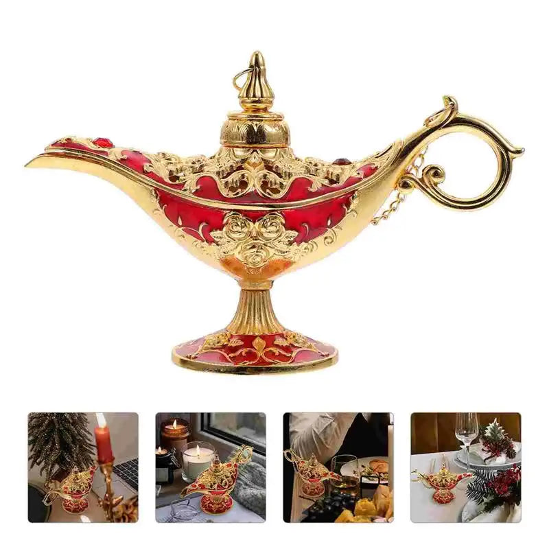 Lamp Decor Oil Decorations Vintage Party Ghee Retro Artistic Desktop Ornament Aladin Lantern Table Holder Legend Purse Birthday