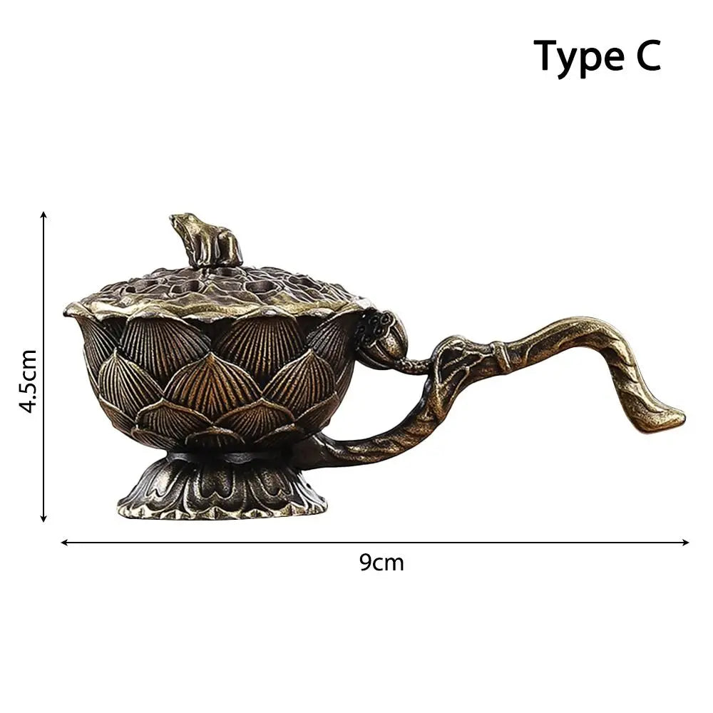 1Pc Chinese Style Incense Burner Alloy Tiny Teapot Shape Incense Holder Home
