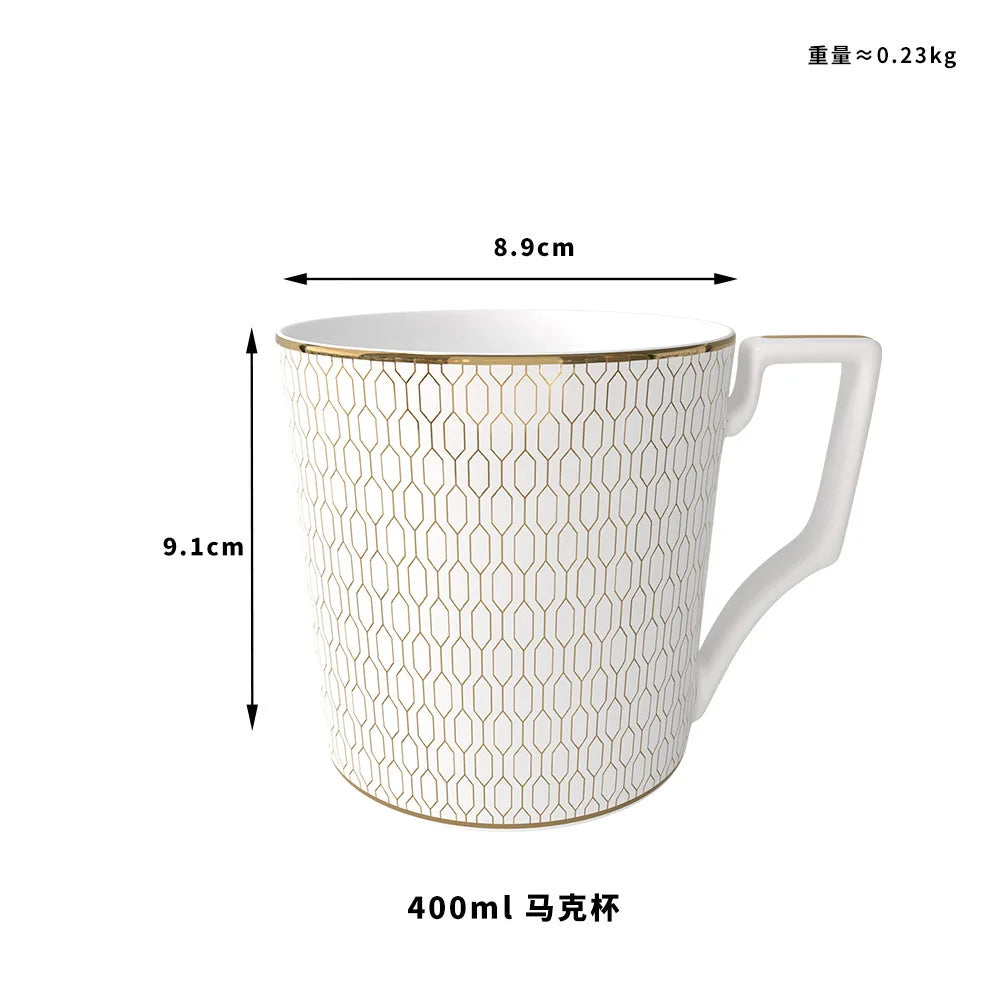 New Bone China Dinner Plates Luxury Gilded Lace Ceramic Tableware Set Feast Porcelain Western Plate Cake Dish Home Decor