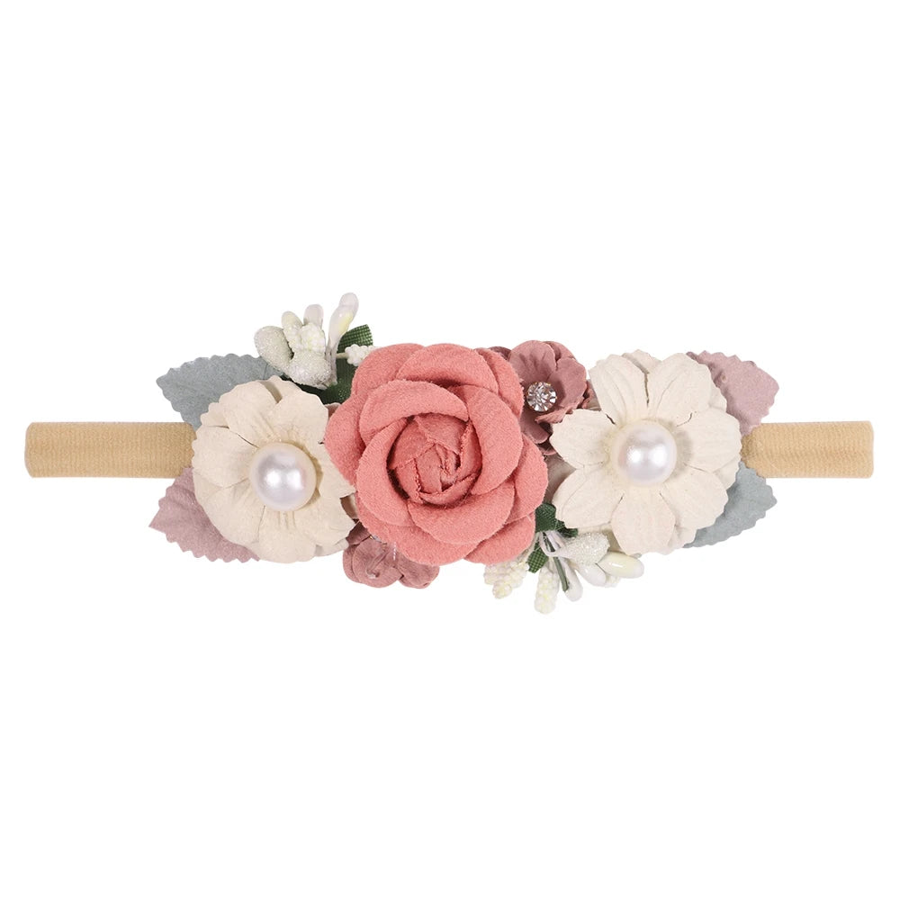 Baby Girl Headband Cute Flower Elastic Hair Band Newborn Head Toddler Headband Headwear Baby Hair Accessories Christmas Gifts