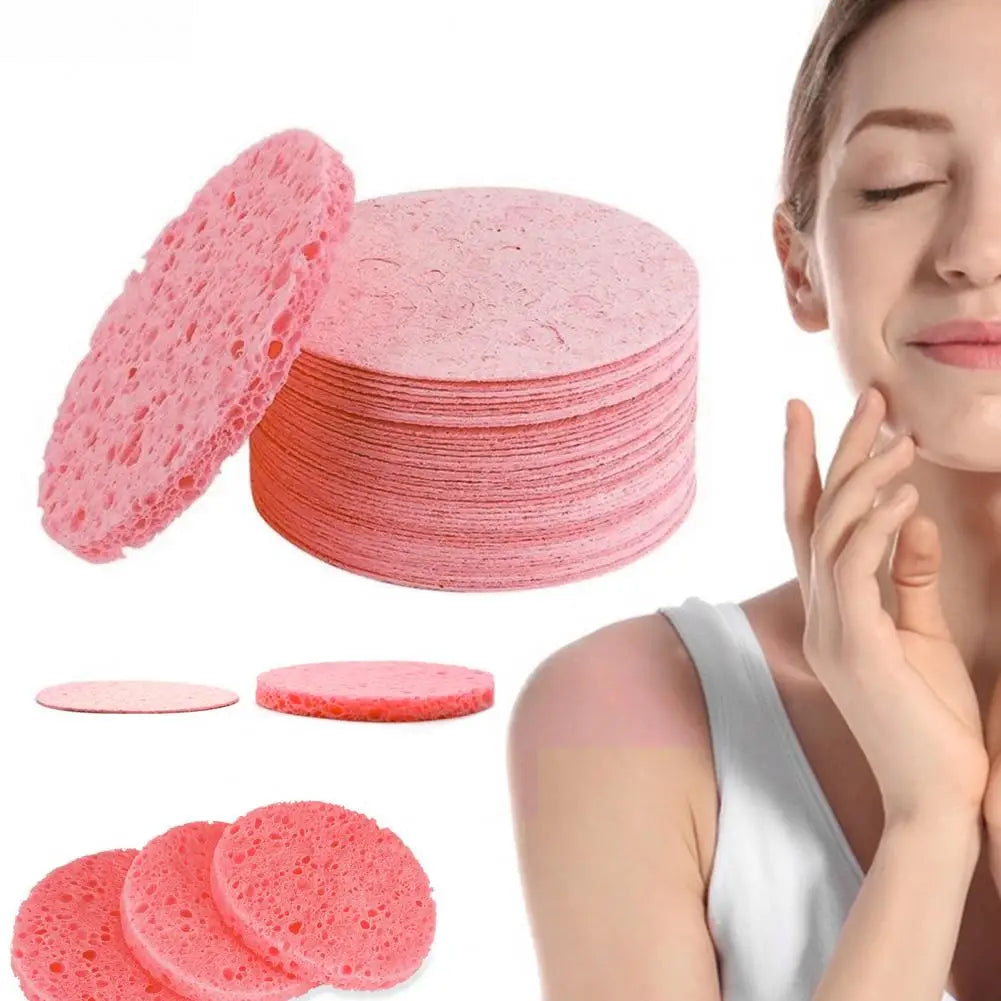 10/20/30/50Pcs Face Sponge Round Absorbent Compressed Natural Makeup Removal Exfoliating SPA Face Cleansing Cellulose Sponge Kit