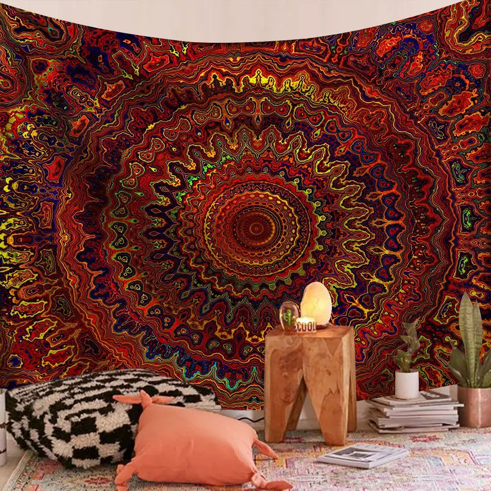 Indian Mandala Wall Hanging Tapestry Boho Hippie Cloth Fabric Large Elephant Tapestry Interior Bedroom Dorm Room Decor Aesthetic
