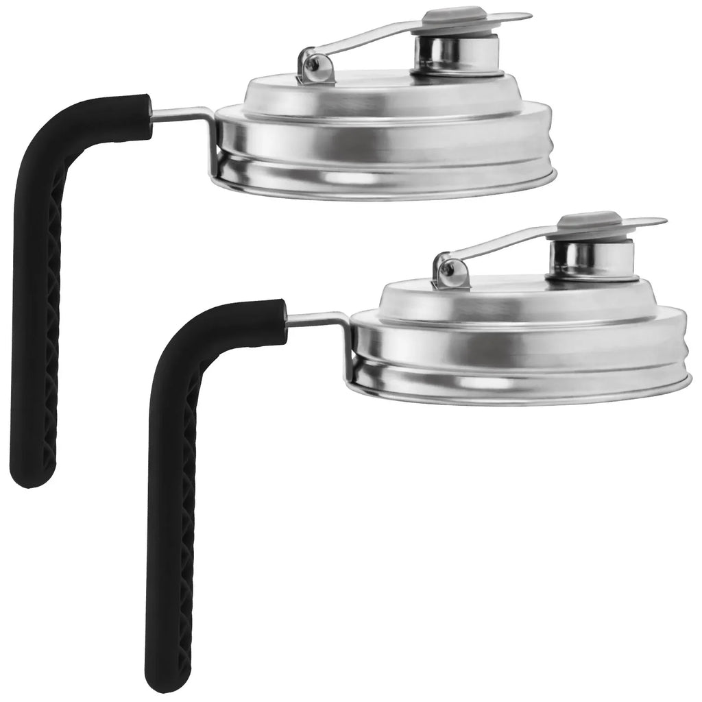 2PCS Pitcher Flip Cap Mason Jar Pour Spout Lid for Wide Mouth Mason Jars Mason Jar Airtight Handle Lid Leak Proof Seal Cover